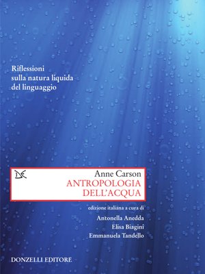 cover image of Antropologia dell'acqua